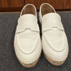 Hermes Cream Leather Loafers